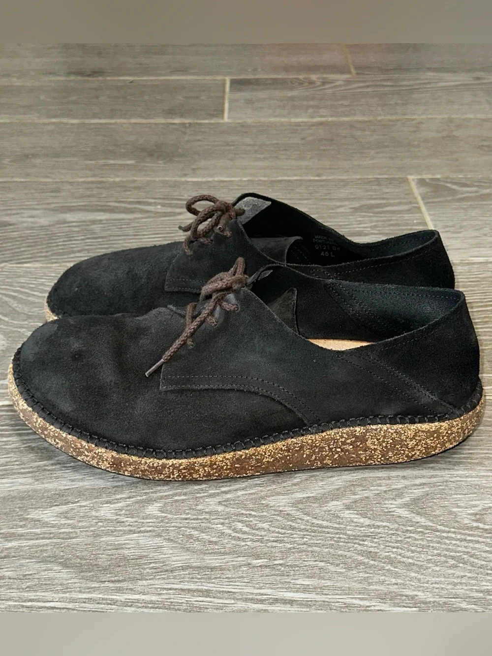 Birkenstock Gary Black Soft Suede Oxford Lace Up Barefoot Casual Men’s 13 Shoe